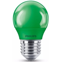 PHILIPS LED  kapka colored P45 3.1W/25W E27 GREEN NonDim 10Y˙